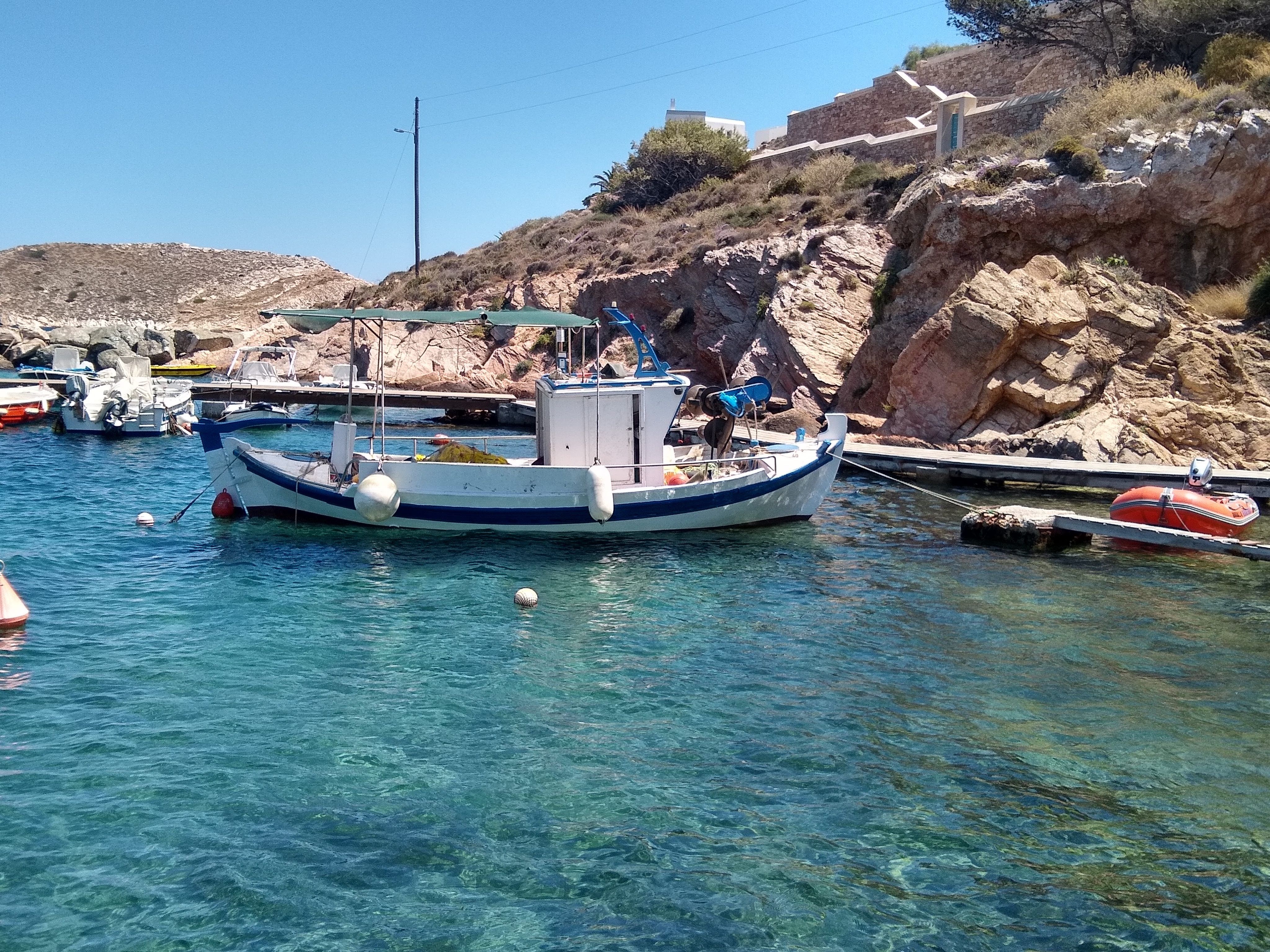 Achladi beach boats